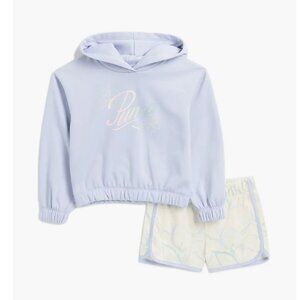 NWT PUMA Kids' Cropped Logo Hoodie & Shorts Set